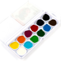 Набір акварельних фарб Cats with a Girl, 12 кол., б/пензлика, ROSA Kids