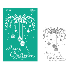 Трафарет многоразовый, №3062, Элементы и надписи 13х20см, серия Новый год, ROSA Talent