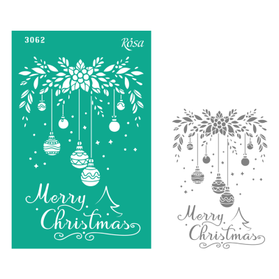 Трафарет многоразовый, №3062, Элементы и надписи 13х20см, серия Новый год, ROSA Talent