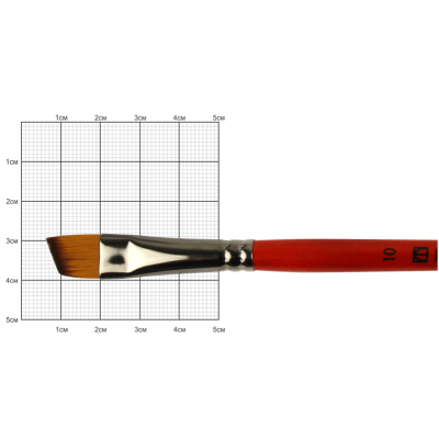 Кисть Синтетика угловая, Carrot 1097А, №10, короткая ручка  KOLOS