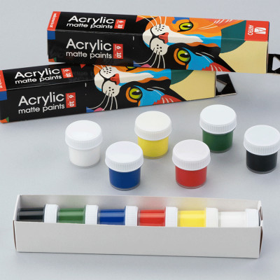 Набор акриловых красок ColorCat матовый 6x10мл Arteo Набор акриловых красок ColorCat матовый 6x10мл Arteo
