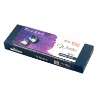 Набор акварельных гранулирующих красок GRANULATION 14 цв. 2,5мл, кювета пенал Индиго металл ROSA Gallery