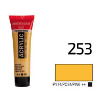 Краска акриловая AMSTERDAM, (253) Золотисто-желтый, 20 мл, Royal Talens