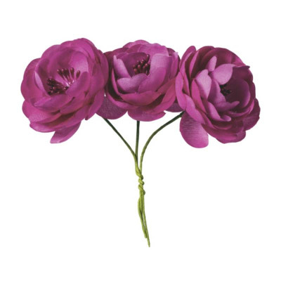 Набір пластикових квітів для декору, Рожеві, 4 см, 9 шт, KnorrPrandell