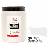 Краска акриловая, Белила титановые, 1000 мл, ROSA Studio