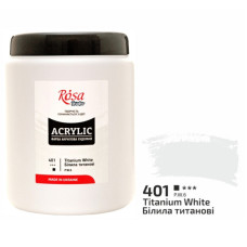 Фарба акрилова, Білила титанові, 1000 мл, ROSA Studio