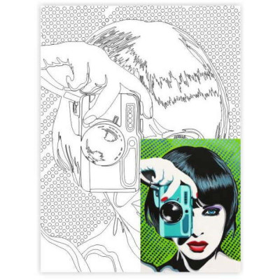 Полотно на картоні з контуром, «Paparazzi», 30*40, бавовна, акрил, ROSA START