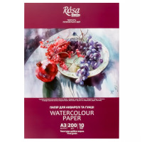 Папка бумага для акварели Натюрморт А4 (21х29,7 см) 10 лист, Мелкое зерно, 200г/м2, ROSA Studio (16921003)