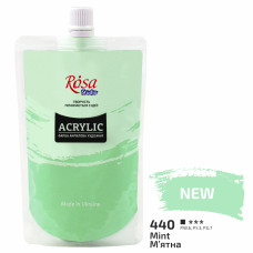 Краска акриловая Мятная 200 мл ROSA Studio