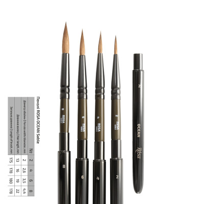 Кисть из соболя круглая TRAVEL BRUSH OCEAN серии 168 №8