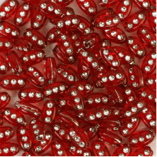Намистини пластикові напівпрозорі Овальні червоні 50 шт