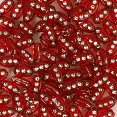 Бусины полупрозрачные пластиковые овальные красные 50 шт