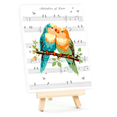 Набор картина по номерам Melodies of Love, 15x20 см, с мольбертом ROSA START
