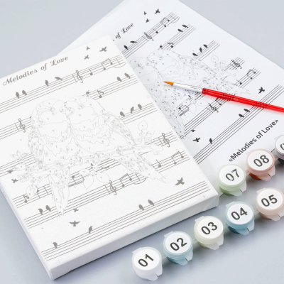 Набор картина по номерам Melodies of Love, 15x20 см, с мольбертом ROSA START