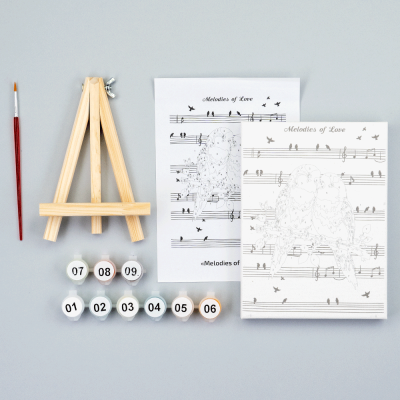 Набор картина по номерам Melodies of Love, 15x20 см, с мольбертом ROSA START