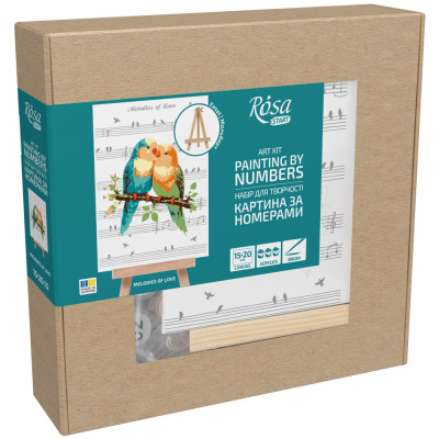 Набор картина по номерам Melodies of Love, 15x20 см, с мольбертом ROSA START