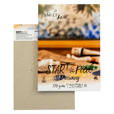 Склейка для рисунка START, А6 (10,5x14,8 см), 170г/м2, 20 листов, SMILTAINIS