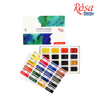Набір акварельних фарб 16 кольорів ROSA Studio 340204