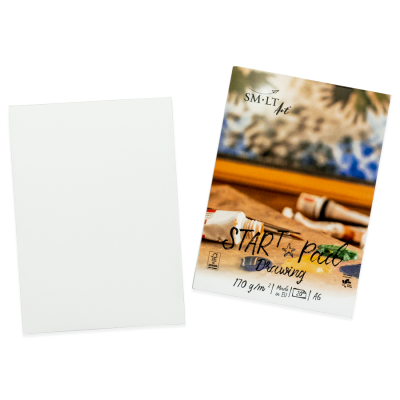 Склейка для рисунка START, А6 (10,5x14,8 см), 170г/м2, 20 листов, SMILTAINIS Склейка для рисунка START, А6 (10,5x14,8 см), 170г/м2, 20 листов, SMILTAINIS