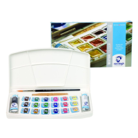 Набор акварельных красок VAN GOGH 18 кювет 2х10 мл (Белая, Серый пейна), кисть, спонж, Royal Talens