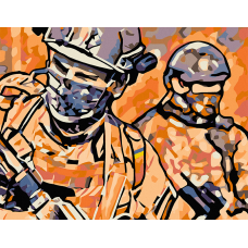Набір-стандарт, картина за номерами, „Безстрашні воїни“, 35х45см, ROSA START