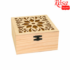 Скринька дерев'яна, з прорізним малюнком, 15х15х8 см, ROSA TALENT (2720002)