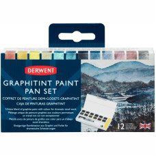 Набір Graphitint Paint Pan, 12 кольорів + Пензель з резервуаром, Derwent 2305790