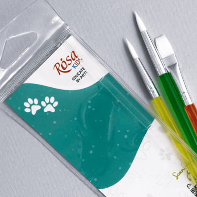 Набор кистей 3, синтетика, 3шт: круглая (№6,8), плоская (№10), ROSA Kids