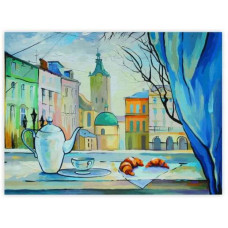 Полотно на картоні з контуром, Міста, "Львів", 30*40, бавовна, акрил, ROSA START