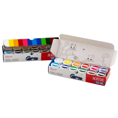 Набір дитячих акрилових фарб Cats 12×10 мл ROSA Kids