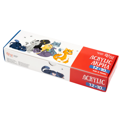 Набір дитячих акрилових фарб Cats 12×10 мл ROSA Kids