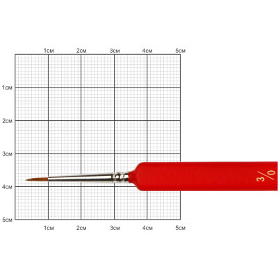Пензель Колонок круглий, Nail art 3009L, № 3/0, коротка ручка KOLOS