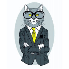 Набір-стандарт, картина за номерами, „Fashion Cat“, 35х45см, ROSA START