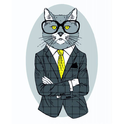 Набір-стандарт, картина за номерами, „Fashion Cat“, 35х45см, ROSA START