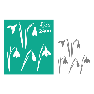 Трафарет многоразовый самоклеящийся №2400 9x10см серия Цветы ROSA TALENT