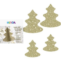Набор бумаги для декораций Елка золотая, 6,5см (20 шт), 10см (20 шт), 120г/м2, Heyda