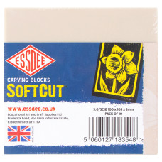 Набор блоков для гравюры, 100х100х3, 0 мм, 10 шт. в упак., 3.0/SC1B, SOFTCUT CARVING BLOCKS, ESSDEE
