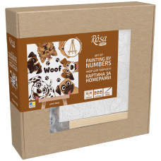 Набор картина по номерам Lucky Dogs, 15x15 см, с мольбертом ROSA START