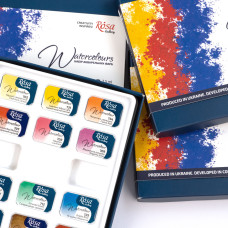 Набір акварельних фарб MONOPIGMENTED, 12*2,5мл, кювета, картон, ROSA Gallery