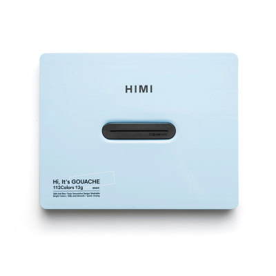 Набір гуашевих фарб HIMI Twin Cup 112x12 мл, блакитний пластиковий пенал