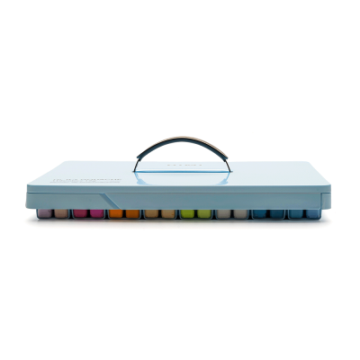 Набір гуашевих фарб HIMI Twin Cup 112x12 мл, блакитний пластиковий пенал