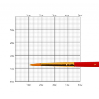 Пензель Синтетика кругла, № 1, коротка ручка ROSA START