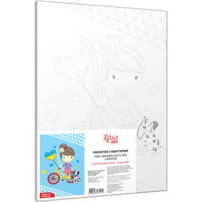 Полотно на картоне с контуром, Солнечная прогулка, 20х30, хлопок, акрил, ROSA START