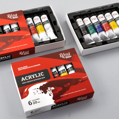 Набор акриловых красок 6х20мл ROSA Studio Набор акриловых красок 6х20мл ROSA Studio