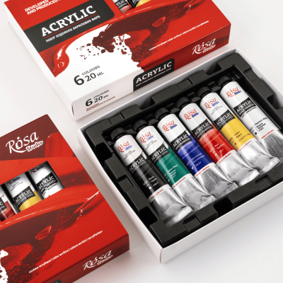 Набор акриловых красок 6х20мл ROSA Studio Набор акриловых красок 6х20мл ROSA Studio