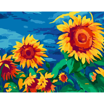 Набор картина по номерам, стандарт „Желтые подсолнухи“, 35х45 см, ROSA START (N00013455)