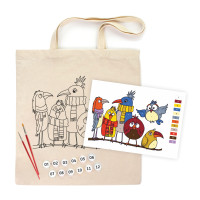 Набор эко-сумка раскраска Funny Birds, хлопок 220 г/м2, 38х42 см, ROSA Talent
