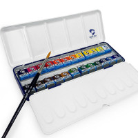 Набір акварельних фарб, VAN GOGH, 24 кювети+пензлик, метал, Royal Talens