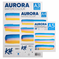 Альбом для акварели Watercolour, А5, 300 г/м2, 12 л, CP, среднее зерно, Aurora