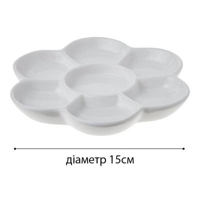 Палитра для акварели SINOART Квітка, фарфор, диаметр 15 см Палитра для акварели SINOART Квітка, фарфор, диаметр 15 см